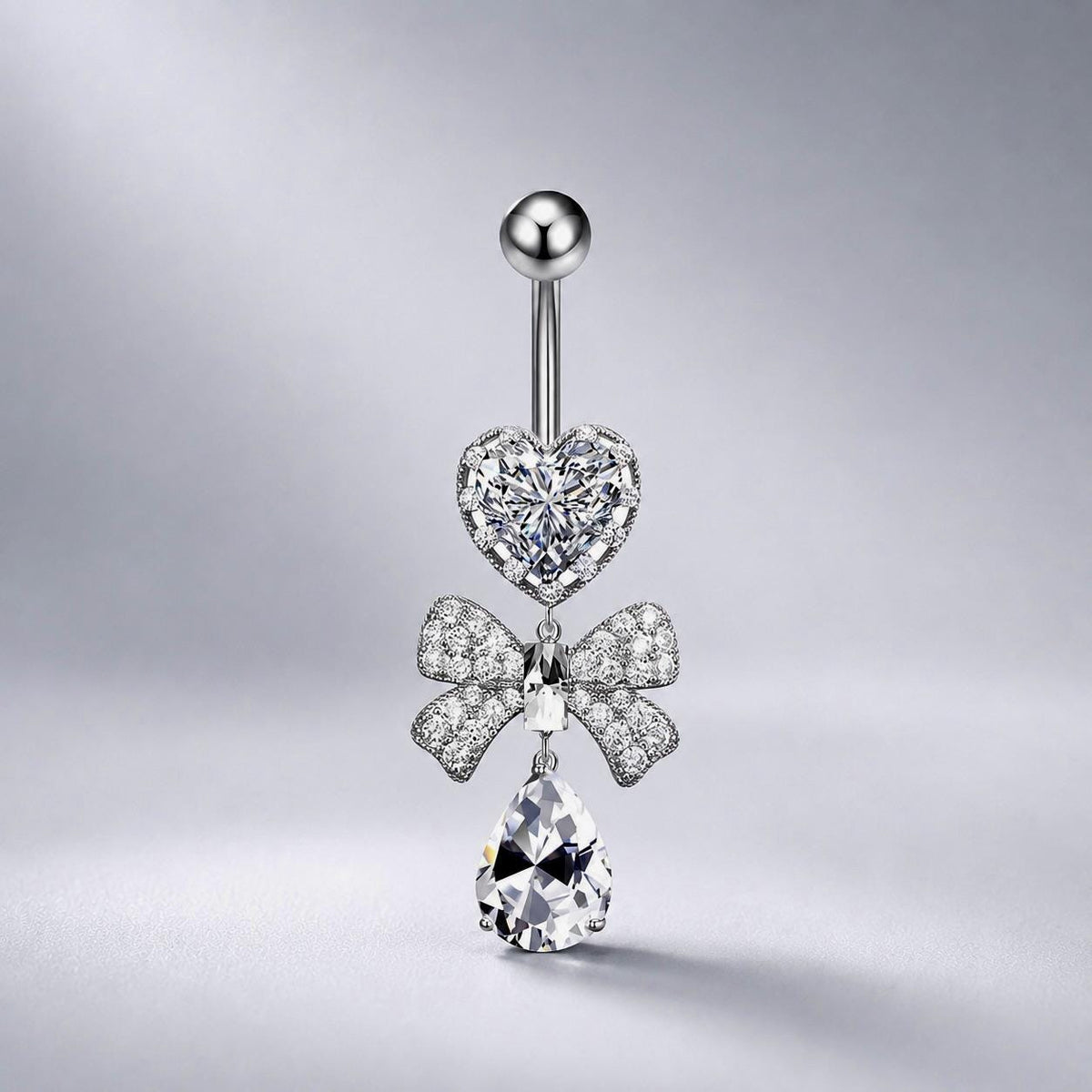 Ribbon Gem Titanium Belly Ring detail 5