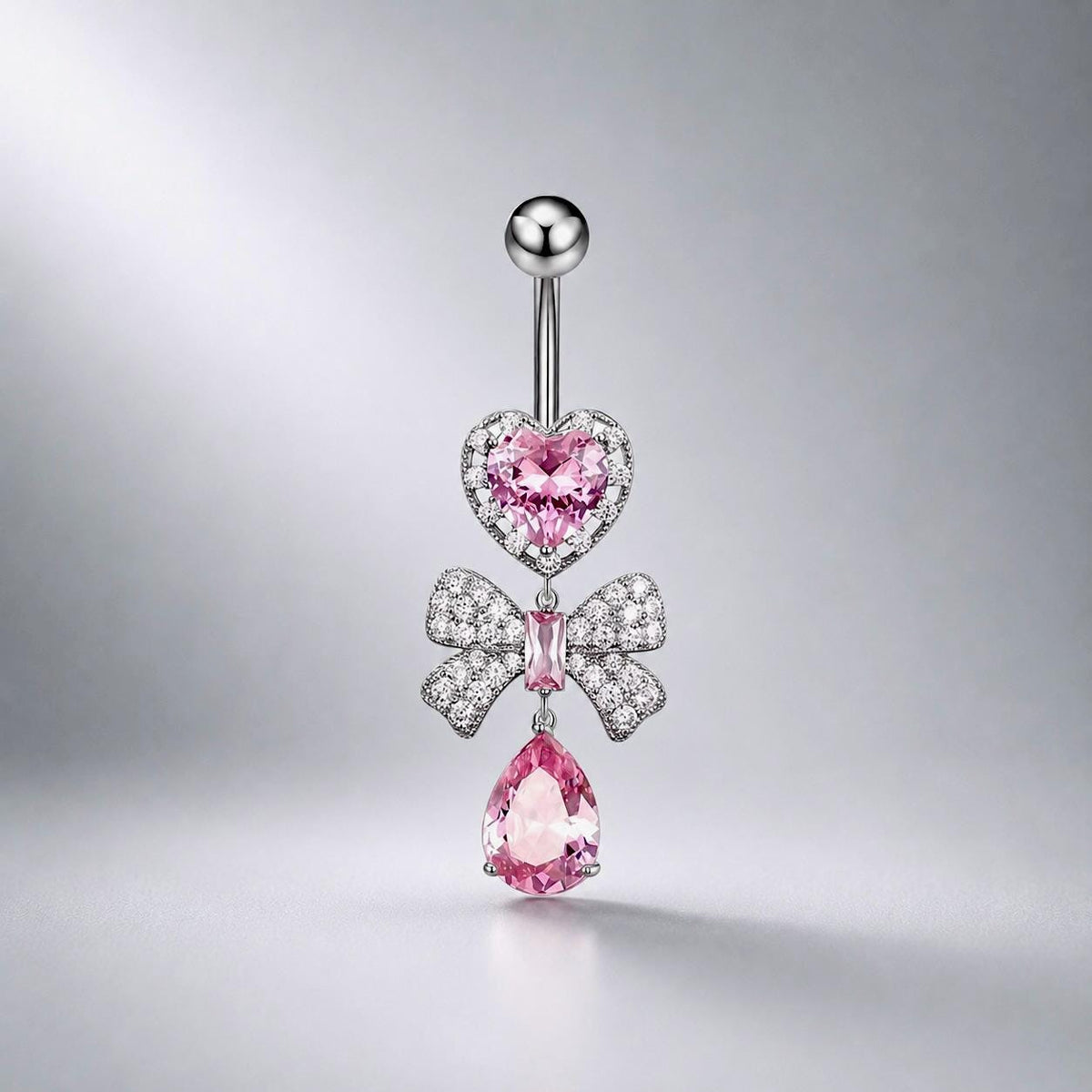 Ribbon Gem Titanium Belly Ring detail 6