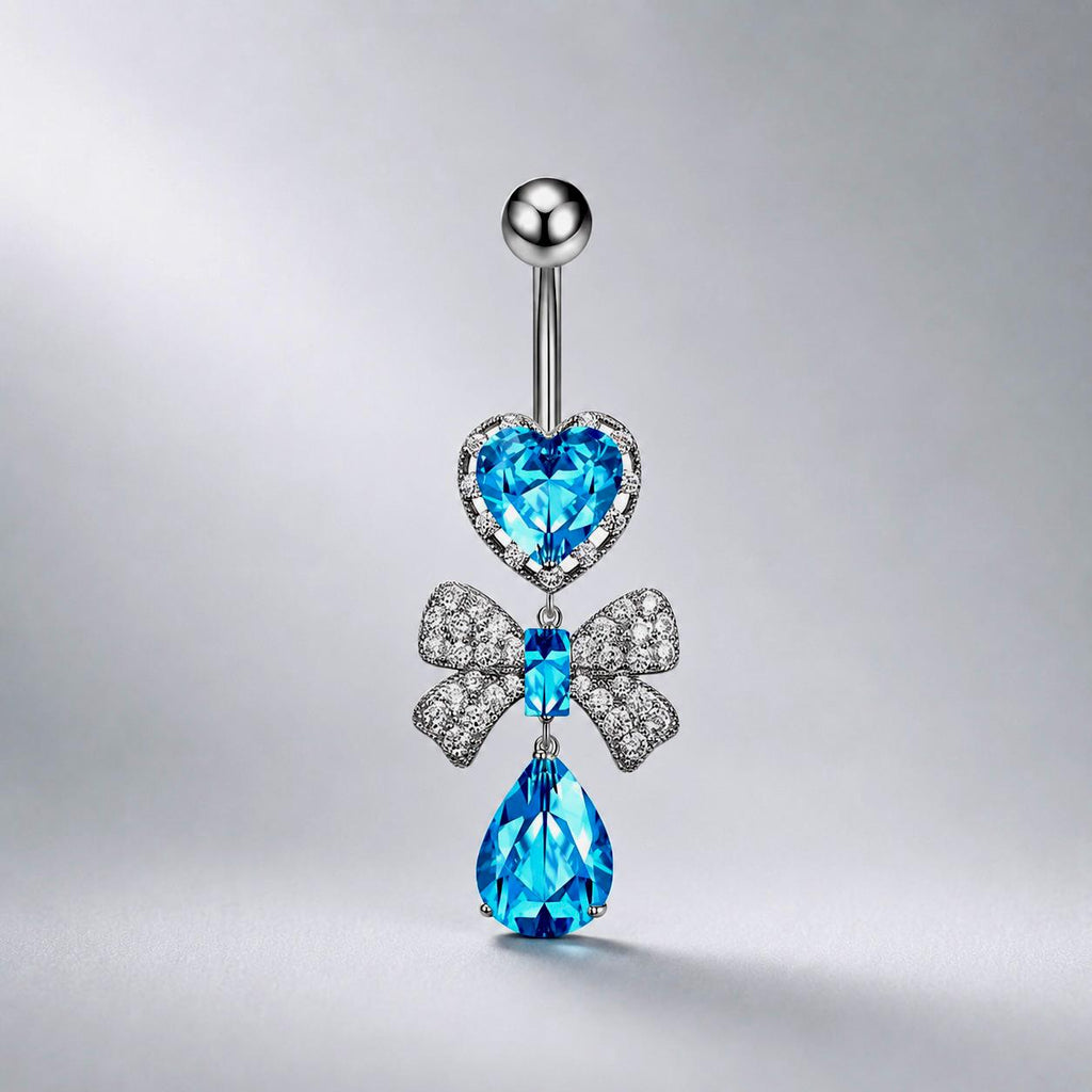 Ribbon Gem Titanium Belly Ring detail 8