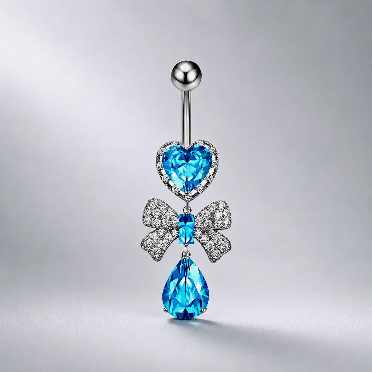 Ribbon Gem Titanium Belly Ring detail 8