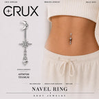 Moon Star Titanium Belly Ring