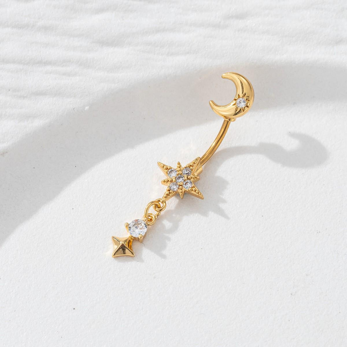 Moon Star Titanium Belly Ring detail 4