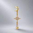 Moon Star Titanium Belly Ring detail 6