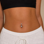 Leaf Heart Titanium Belly Ring detail 3
