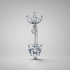 Leaf Heart Titanium Belly Ring detail 5