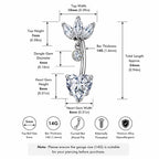 Leaf Heart Titanium Belly Ring detail 6