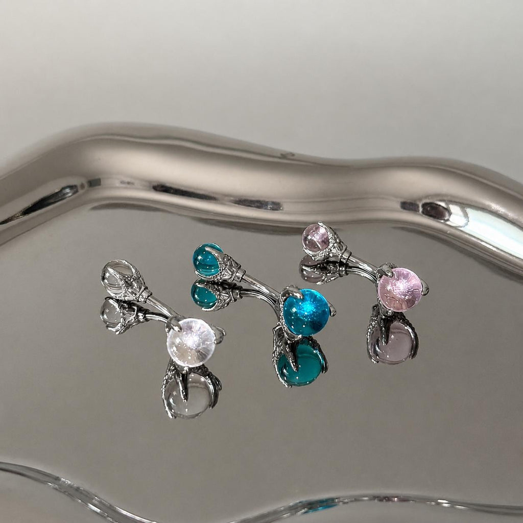 Crystal Orb Titanium Belly Ring detail 2