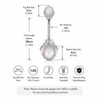 Crystal Orb Titanium Belly Ring detail 8