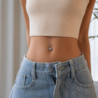 Double Butterfly Titanium Belly Ring detail 2