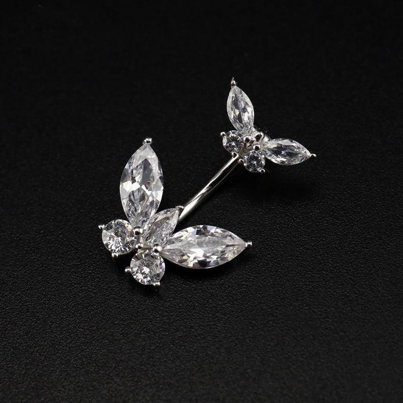 Double Butterfly Titanium Belly Ring detail 3