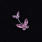 Double Butterfly Titanium Belly Ring detail 4