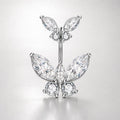 Double Butterfly Titanium Belly Ring detail 5