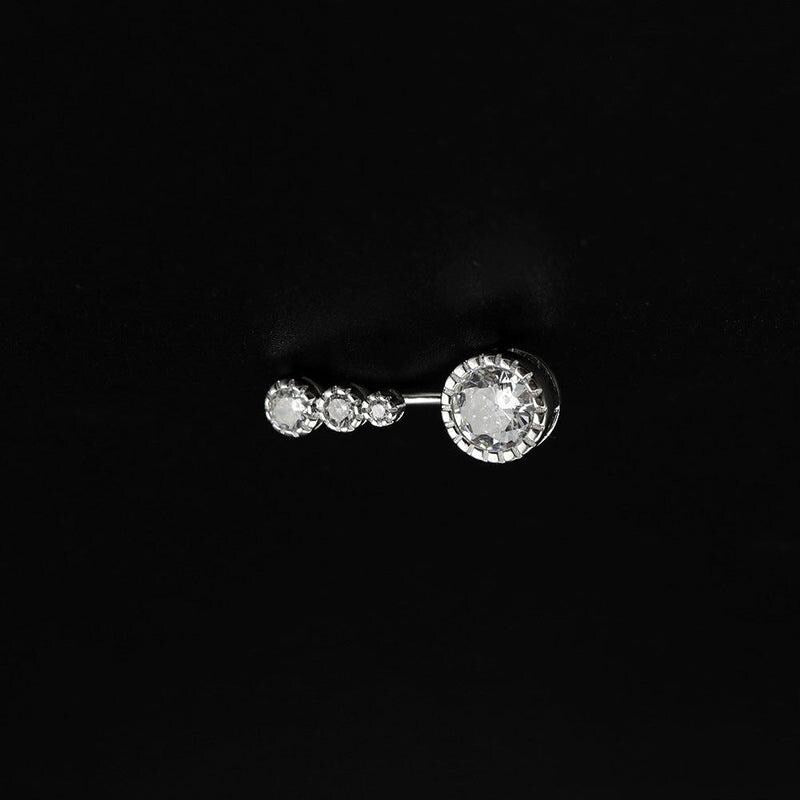 Graduated CZ Titanium Belly Ring detail 4