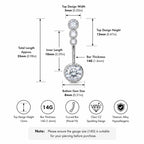 Graduated CZ Titanium Belly Ring detail 7