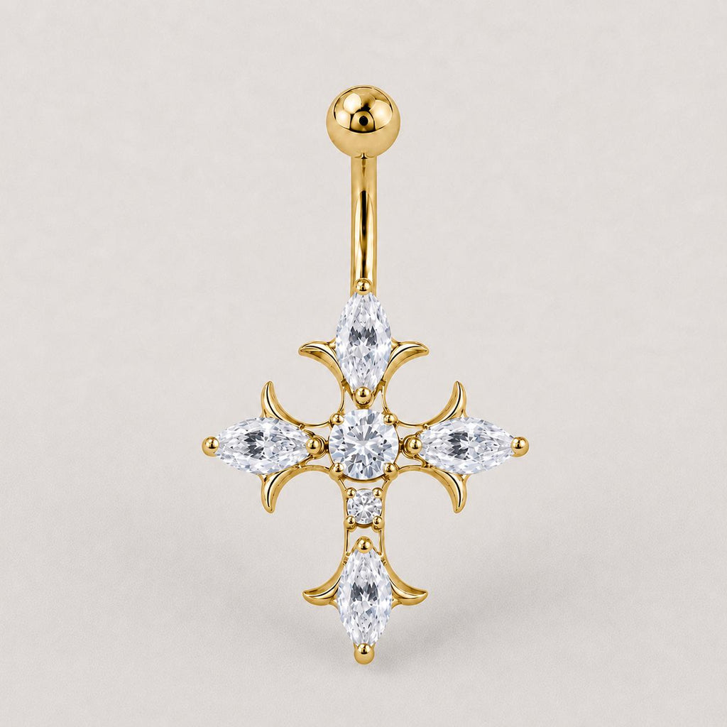 Gothic Cross Titanium Belly Ring detail 8
