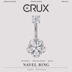 Five-Petal Flower Titanium Belly Ring