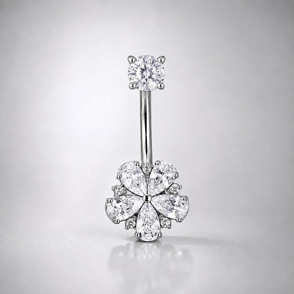 Five-Petal Flower Titanium Belly Ring detail 4