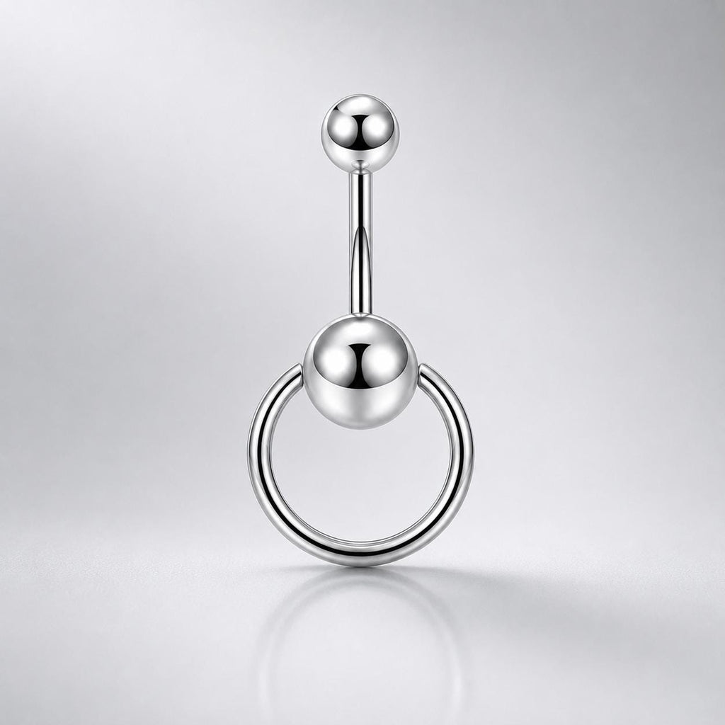 Spinning Ball Titanium Belly Ring detail 10