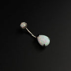 Opal Teardrop Titanium Belly Ring detail 2