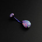 Opal Teardrop Titanium Belly Ring detail 3