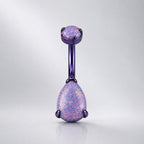 Opal Teardrop Titanium Belly Ring detail 9