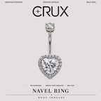Halo Heart Titanium Belly Ring
