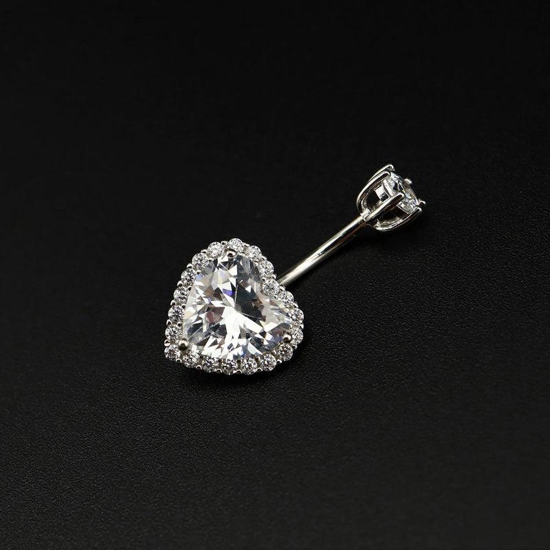 Halo Heart Titanium Belly Ring detail 3