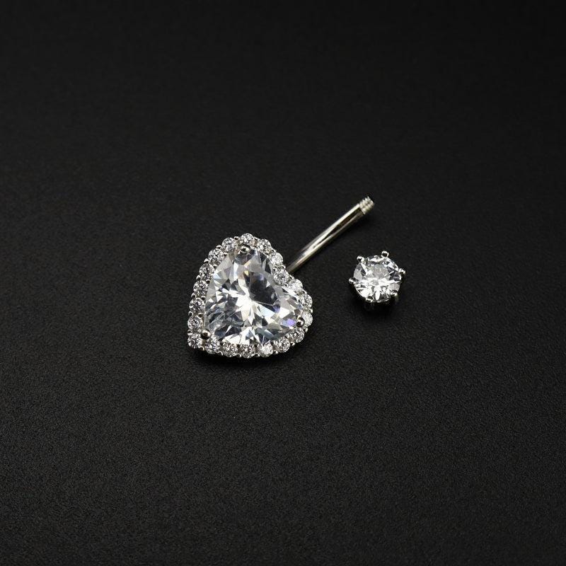 Halo Heart Titanium Belly Ring detail 4
