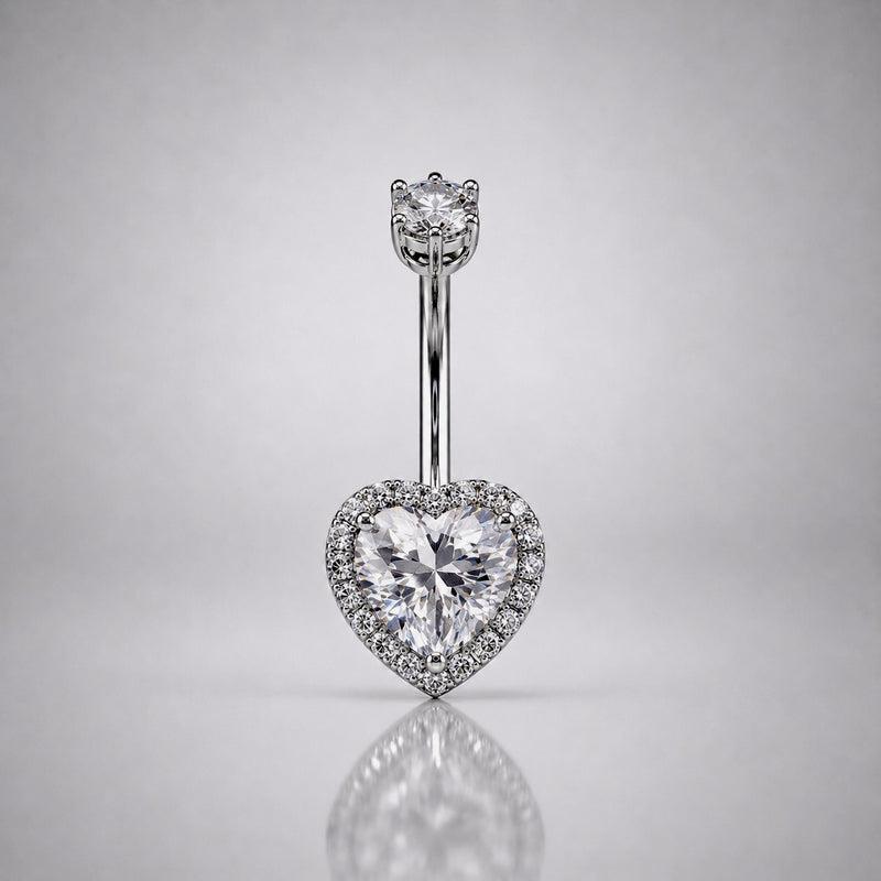 Halo Heart Titanium Belly Ring detail 5