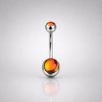 Aurora CZ Titanium Belly Ring detail 4