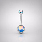 Aurora CZ Titanium Belly Ring detail 5
