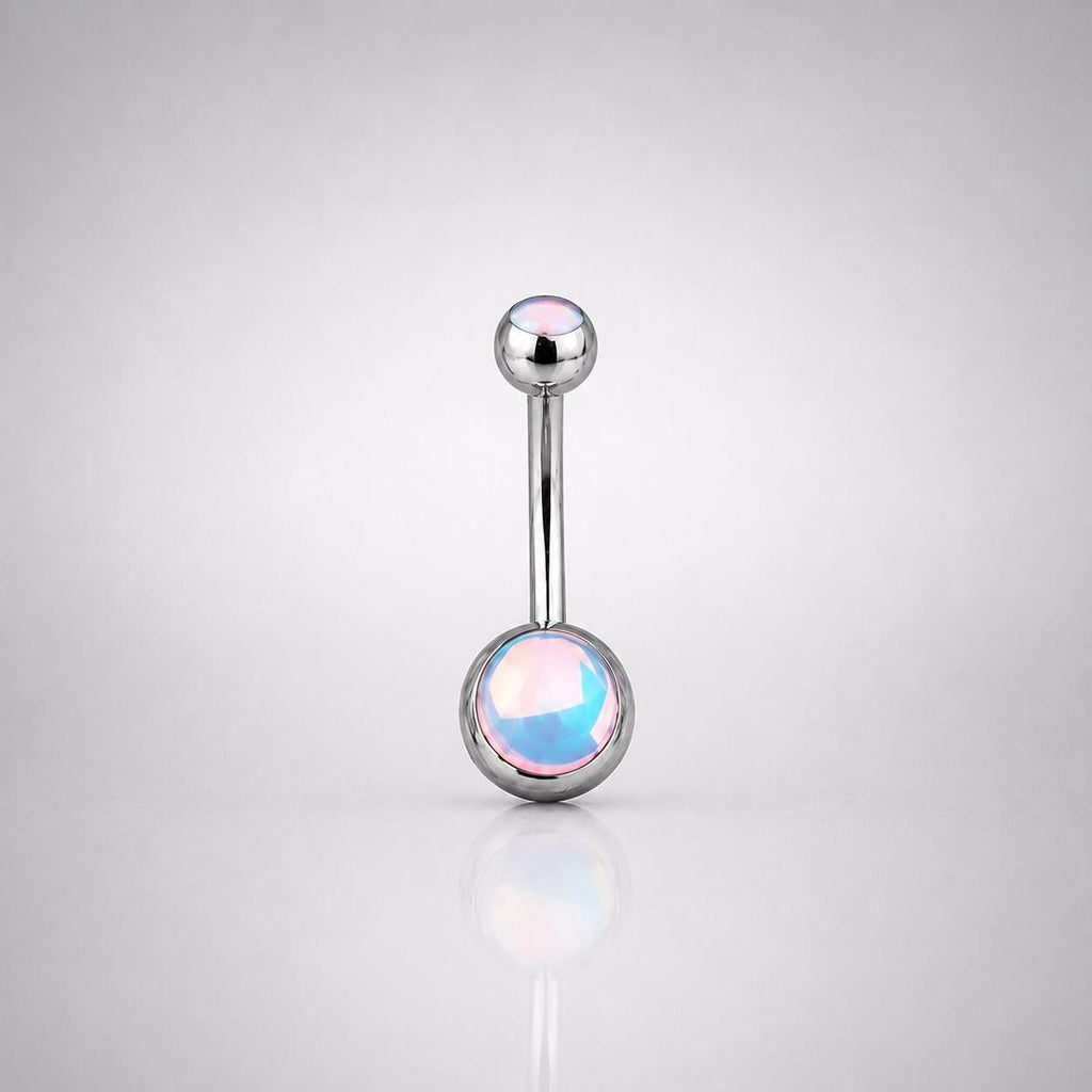 Aurora CZ Titanium Belly Ring detail 6