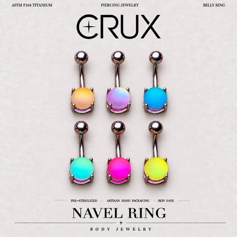 Aurora CZ Titanium Belly Ring