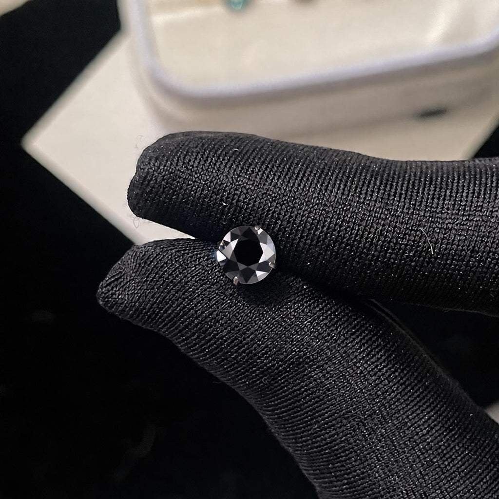 ETSY 4574939111 | IMAGE 4 | Black Moissanite Flat Back Stud