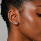 Blue Moissanite Flat Back Stud - product image 2