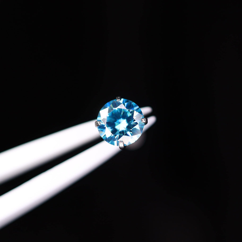 Blue Moissanite Flat Back Stud - product image 3