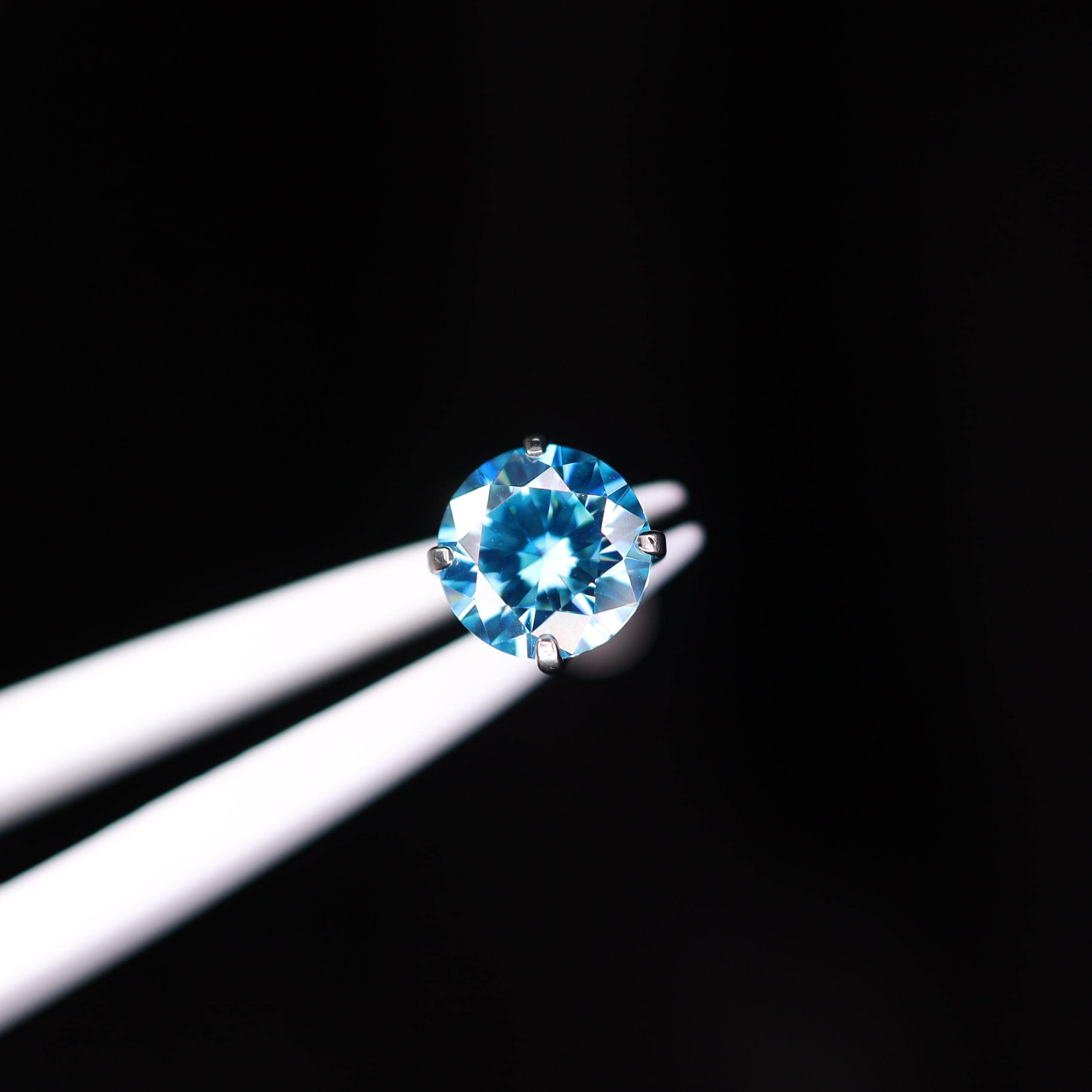 Blue Moissanite Flat Back Stud - product image 3
