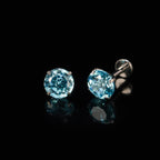 Blue Moissanite Flat Back Stud - product image 4