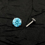 Blue Moissanite Flat Back Stud - product image 6
