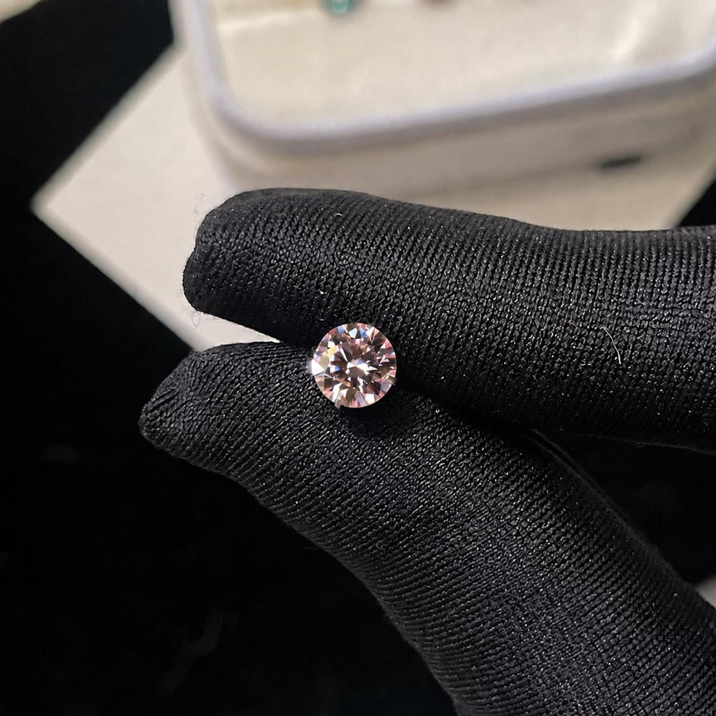 ETSY 4574941595 | IMAGE 4 | Blush Moissanite Flat Back Stud