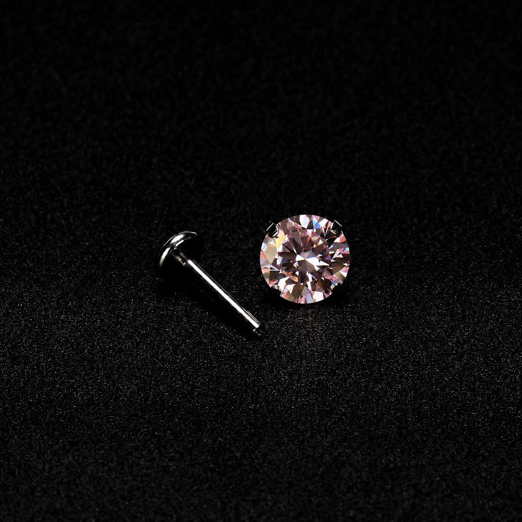 ETSY 4574941595 | IMAGE 5 | Blush Moissanite Flat Back Stud