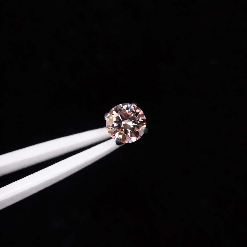 ETSY 4574941595 | IMAGE 6 | Blush Moissanite Flat Back Stud