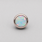Titanium Fire Opal Bezel Piercing Top