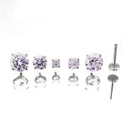 High-Shine Moissanite Internally Threaded Titanium Studs - High-Shine Moissanite Internally Threaded Titanium Studs - 3mm / 6mm by CRUXJEWELRY