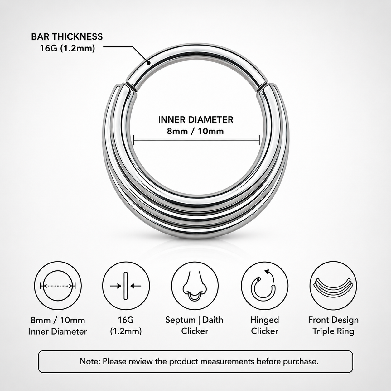 Titanium Bow Septum Clicker
