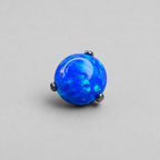 Titanium Fire Opal Three-Prong Piercing Top