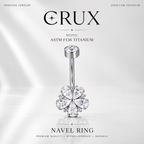Cherry Blossom Titanium CZ Belly Ring