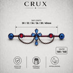 Cathedral Cross Chain titanium industrial barbell, detail view 5