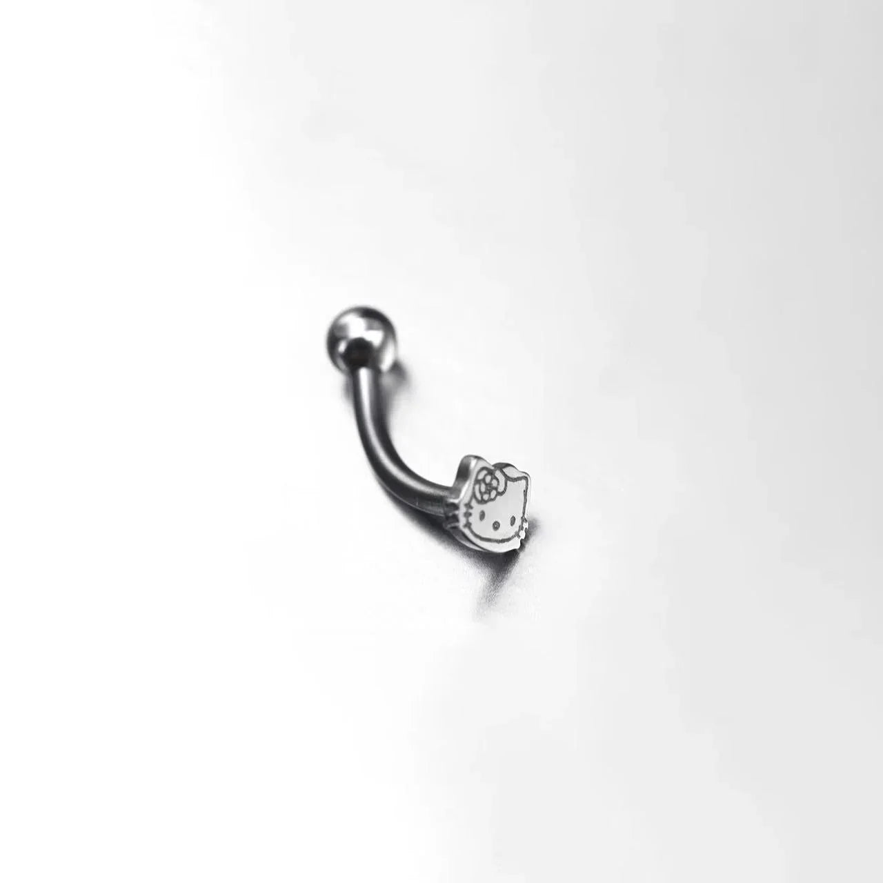 Paws & Purrs - Hello Kitty Externally Threaded Stainless Steel EyeBrow Studs - Paws & Purrs - Hello Kitty Externally Threaded Stainless Steel EyeBrow Studs - 6mm by CRUXJEWELRY