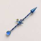 Celestial Arrow titanium industrial barbell, detail view 5